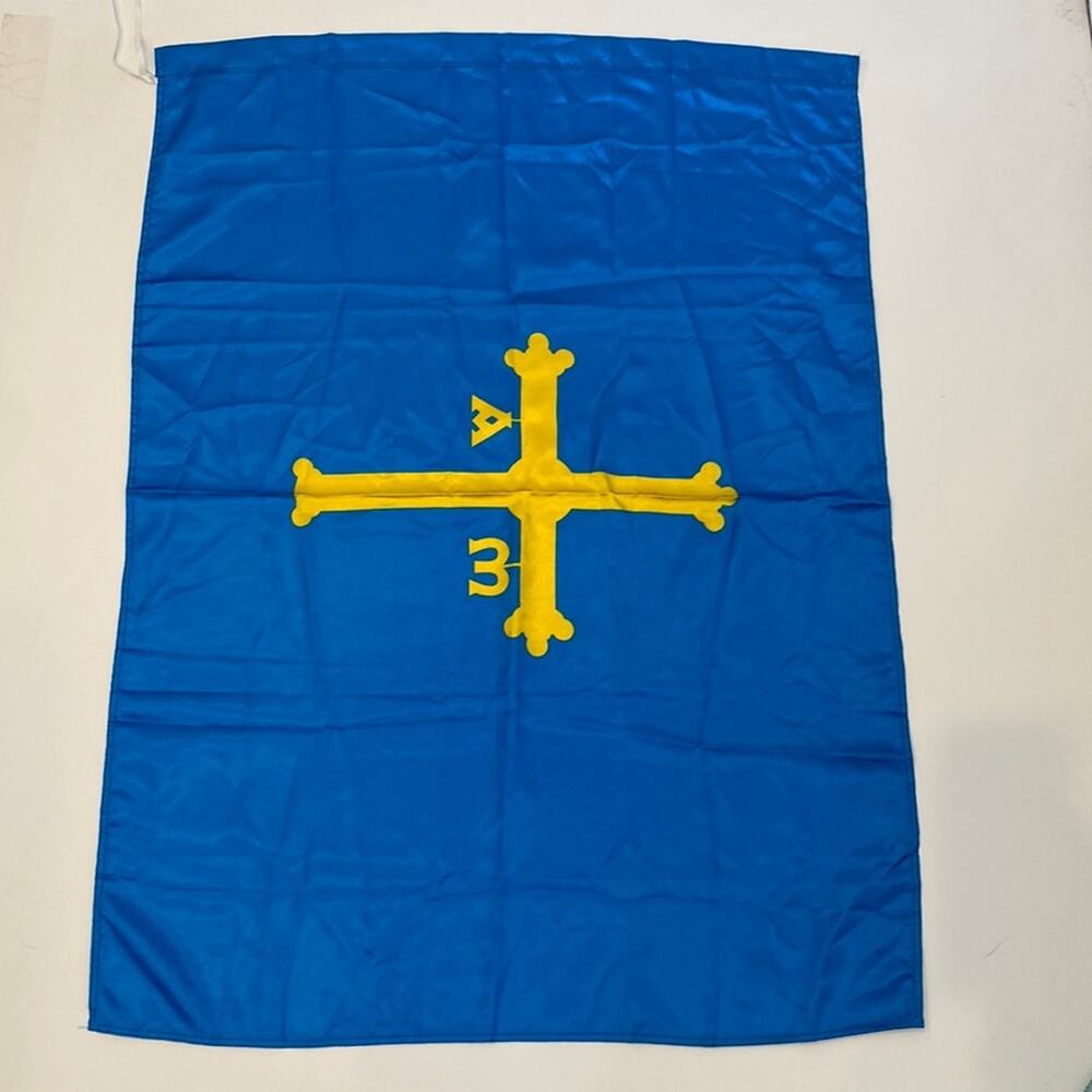 Flag of Asturias Spain Blue & Gold Polyester EUC